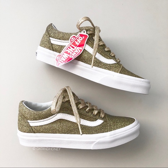 gold glitter vans